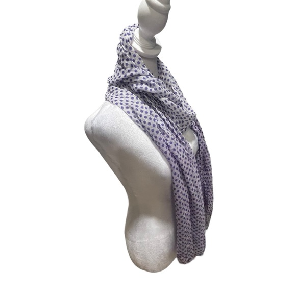 Purple Polka Dot Scarf/Shawl. Fun and flirty style. Lightweight. - Picture 7 of 10